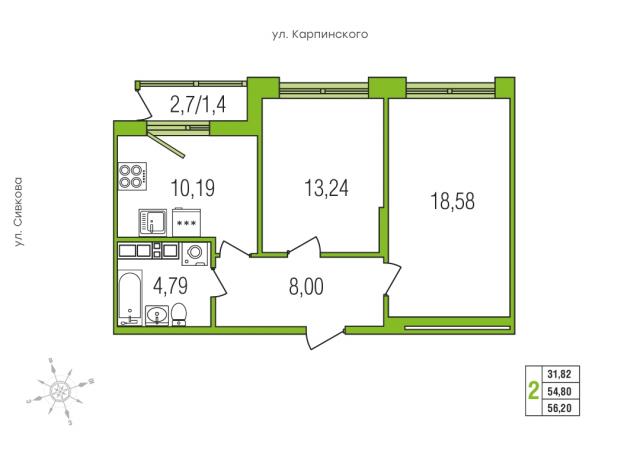 Квартира на продажу по адресу Россия, Пермский край, Пермь, ул. Карпинского, 50 к.1 фото №0