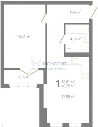 Квартира на продажу в Нижнем Новгороде, Кутузова ул, 1 фото №4