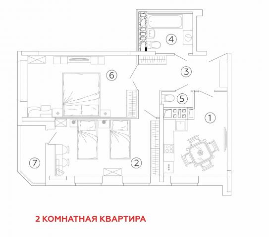 Квартира на продажу в Брянске, имени А.Ф. Войстроченко улица, 1 фото №2