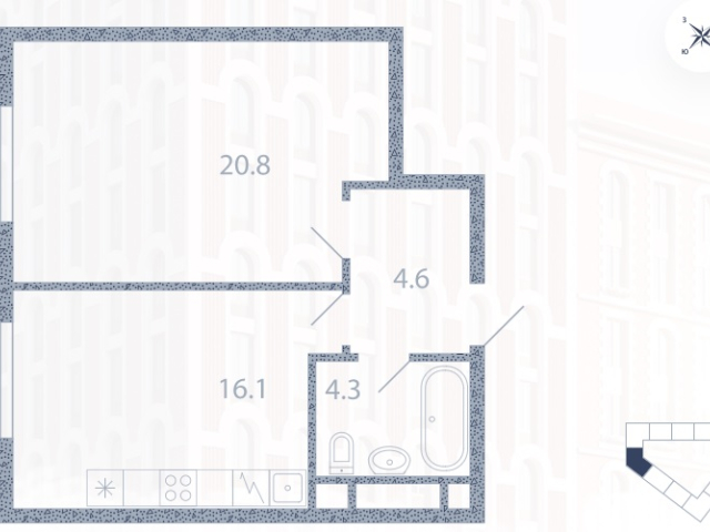 Квартира на продажу в Москве, Новоалексеевская улица, 16Бс1 фото №4